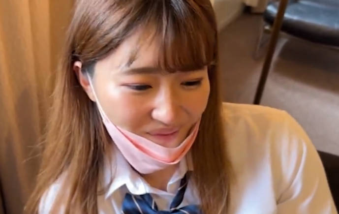 534POK-041 【個人撮影】ギャル風の制服女子とP活_下品な音を響かせてセルフイラマするドMビッチ