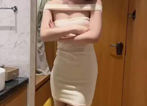 White butt-covering skirt, uniform, silk high heels – Affectionate Little K