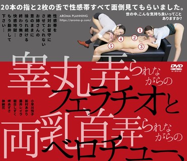 AARM-083 睾丸弄られながらのフェラチオと両乳首弄られながらのベロチュー、計5点責めで狂わされ続ける